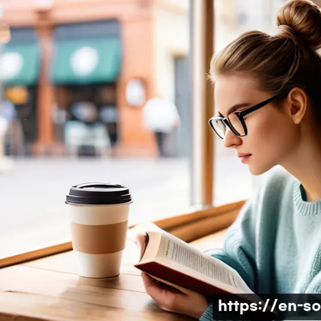 문화사회학 - **Prompt:** A cozy, sun-drenched coffee shop scene. A young woman with a messy bun and oversized gla...
